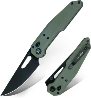 HIGHTRON Sharplyn Pocket Knife,3.6" Sandvik 14C28N Steel Black PVD Blade Folding Knife, Small EDC Knife with Pocket Clip for Men Women-Sharp Camping Survival Hiking Knives，Non-Slip G10 Handle,OD Green