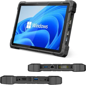 HIGOLEPC Rugged Windows Tablet, 10.1 Inch Win 11 Pro 8GB RAM/128 GB ROM Rugged Tablet Fingerprint 4G LTE GPS 16000mAh/3.7V Battery,WiFi 5 BT4.2 for Enterprise Mobile Field Work Tablet PC