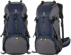 Hiking Backpack 60L Lightweight Waterproof Mountaineering Bag Durable Outdoor Sports Backpack For Mountaineering Camping Travel(Navy Blue)