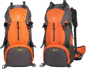 Hiking Backpack 60L Lightweight Waterproof Mountaineering Bag Durable Outdoor Sports Backpack For Mountaineering Camping Travel(Orange)