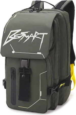 Hiking Outdoor Travel Backpack with Design, Water-Resistant Laptop Daypack Book Bag with Multi-Layer for Men & Woman (Army Green)