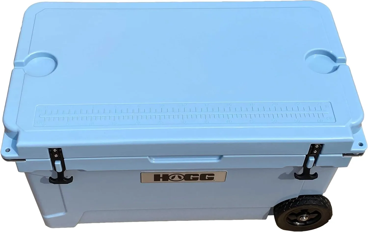 Hogg 65 qt Insulated Cooler with Wheels and Handles, Rolling Ice Chest with Wheels, Rotomolded Wheeled Coolers for Camping, Drinks, Outdoors, 65qt Blue