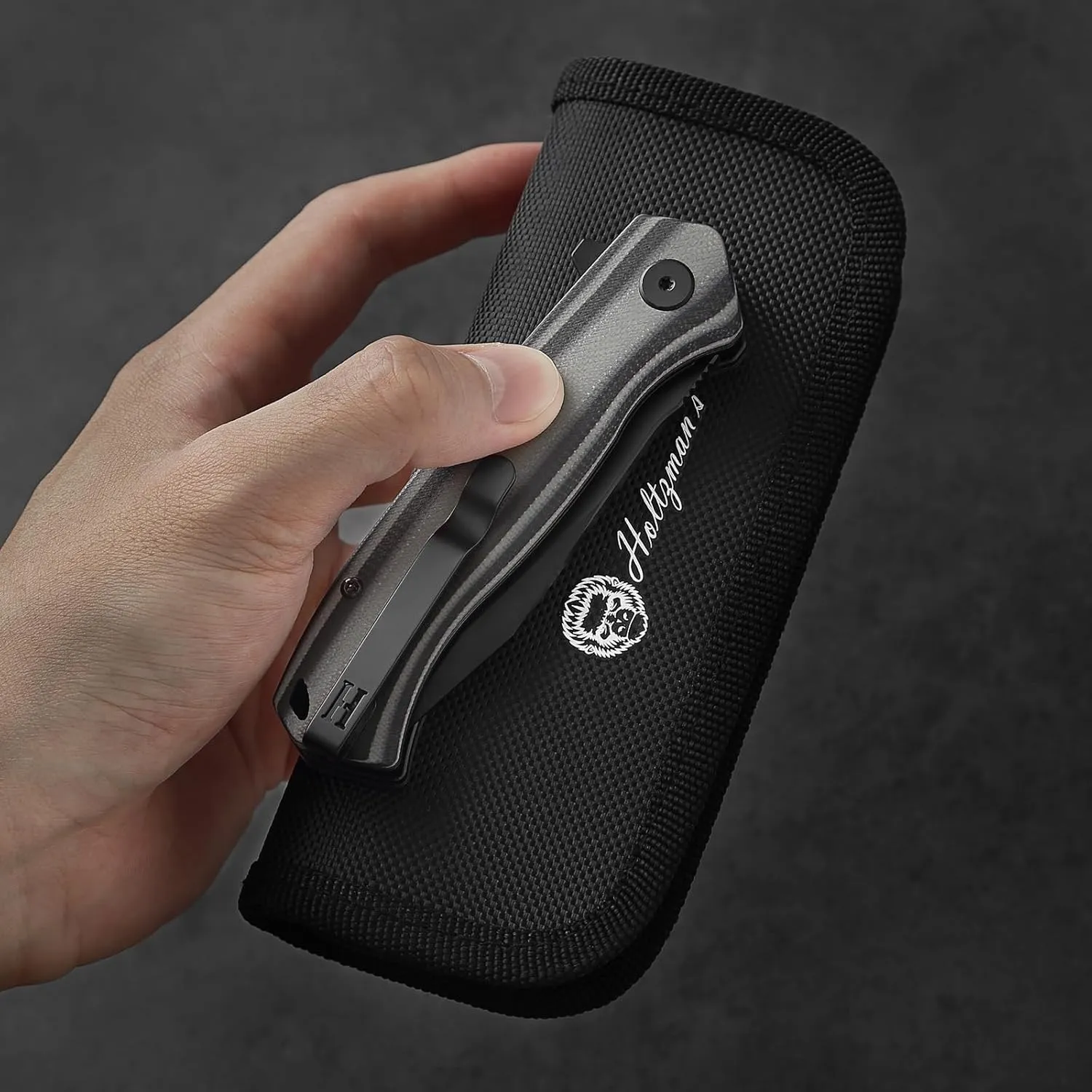Holtzman's Gorilla Survival Folding Pocket Knife with D2 Steel Blade and G10 Handle (Black   Black/Grey) - EDC Gift Set for Men and Women - Perfect for Everyday Carry
