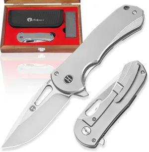 Holtzman's Gorilla Survival Silverfox M390 Steel Folding Pocket Knife with G10 Handle - Perfect for Everyday Carry and Outdoor Use