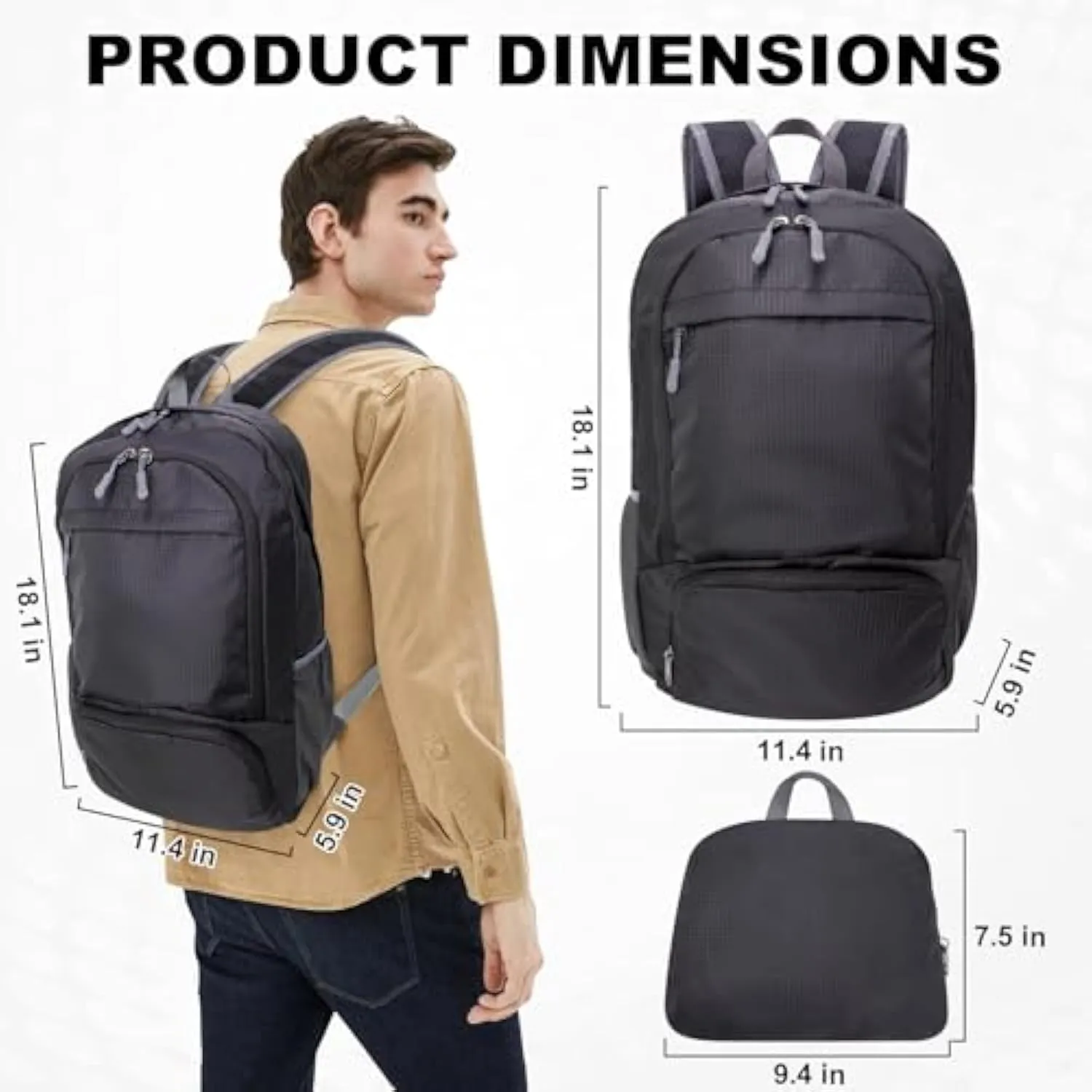 HOLYLUCK 20L lightweight packable Hiking Daypack Foldable Backpack HLC410