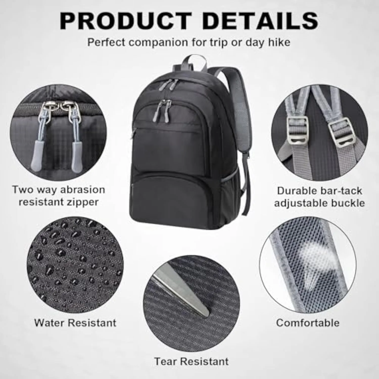 HOLYLUCK 20L lightweight packable Hiking Daypack Foldable Backpack HLC410