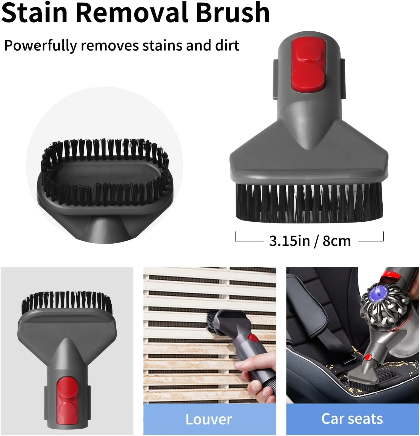 Home Cleaning Kit for Dyson V7 V8 V10 V11 V15 Absolute Animal Motorhead Vacuum Cleaner, Flexible Extension Hose Mattress Tool Stiff Brush Soft Bristle Attachment, and Flexible Crevice Tool