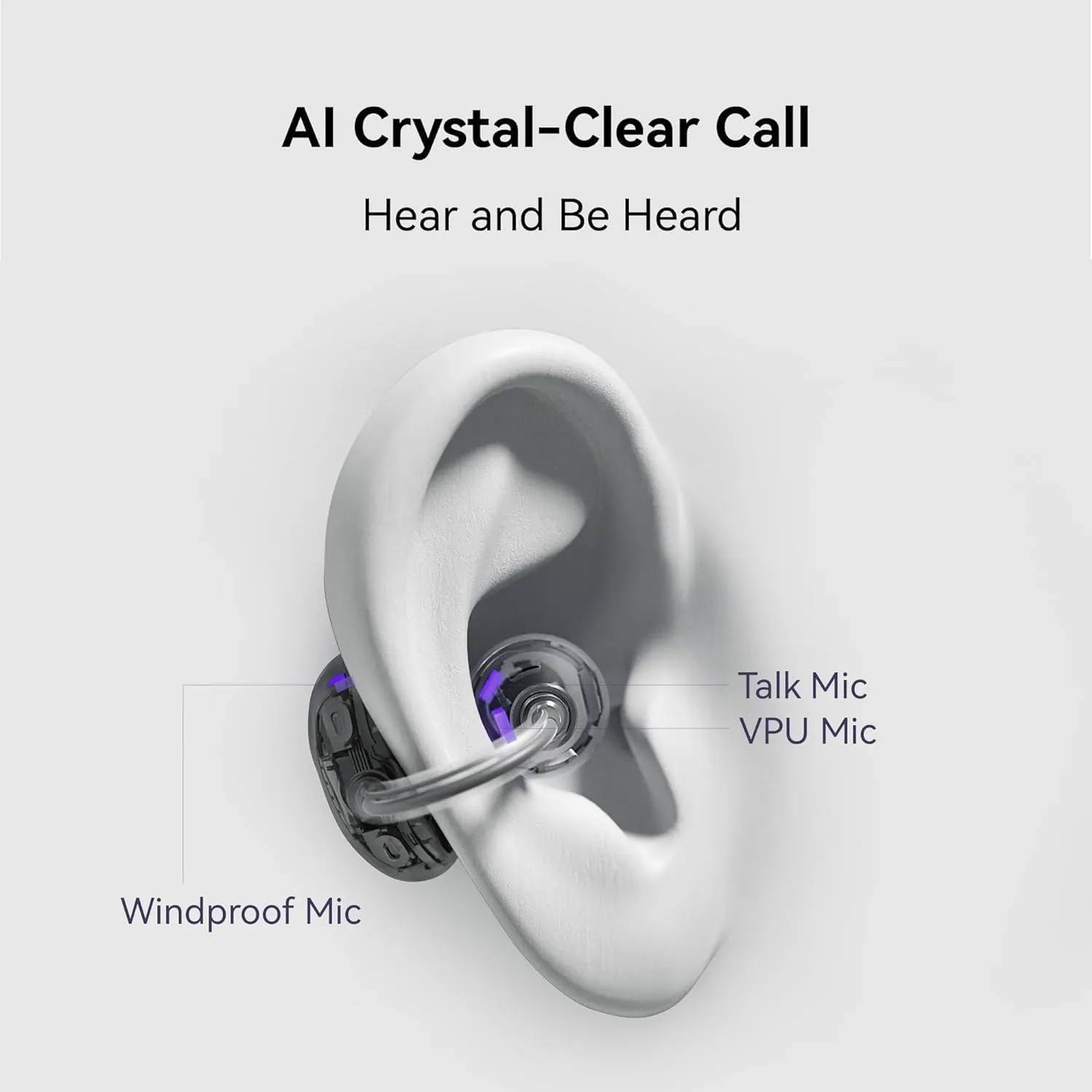 HUAWEI FreeClip Wireless Earbuds - Open Ear Bluetooth Earphones with Long Lasting Battery & AI Crystal Clear Sound - Lightweight in-Ear Headphones with IP54 Resistance to Dust & Water