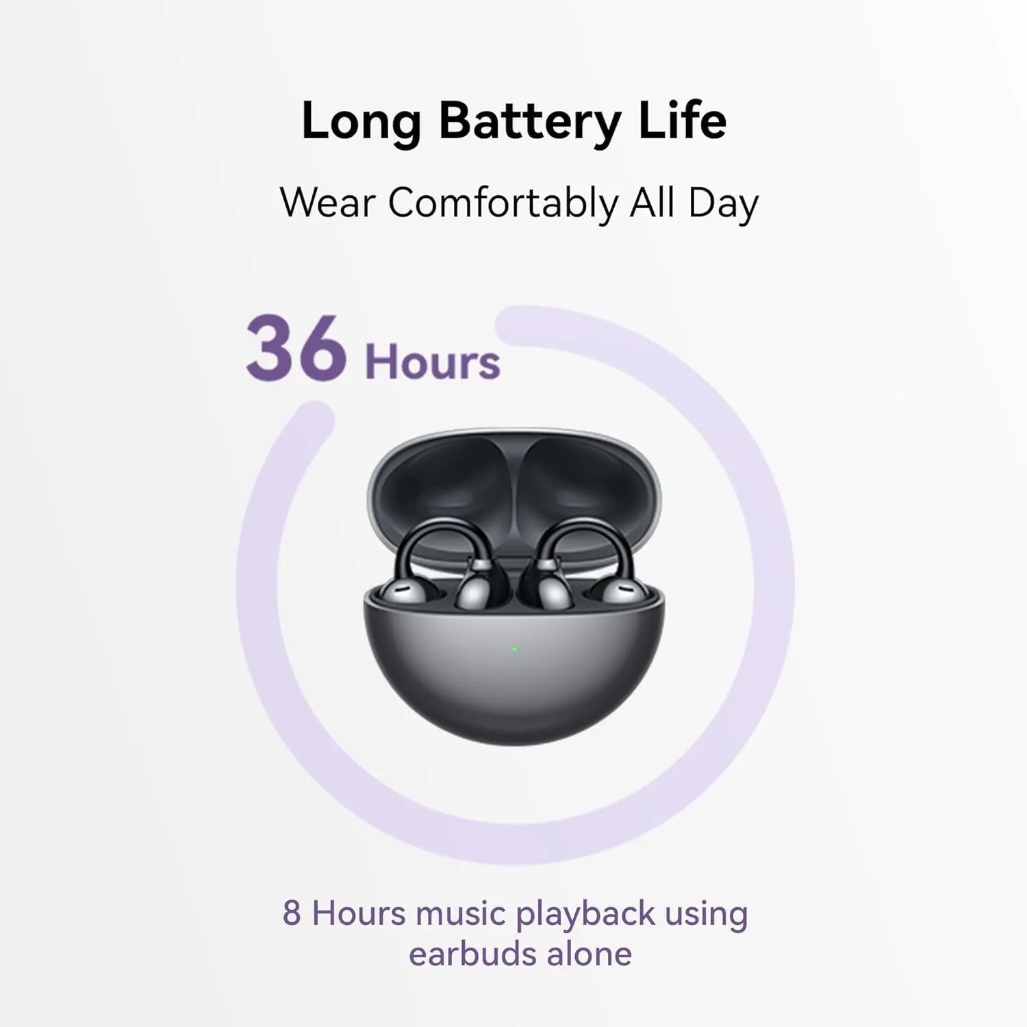 HUAWEI FreeClip Wireless Earbuds - Open Ear Bluetooth Earphones with Long Lasting Battery & AI Crystal Clear Sound - Lightweight in-Ear Headphones with IP54 Resistance to Dust & Water