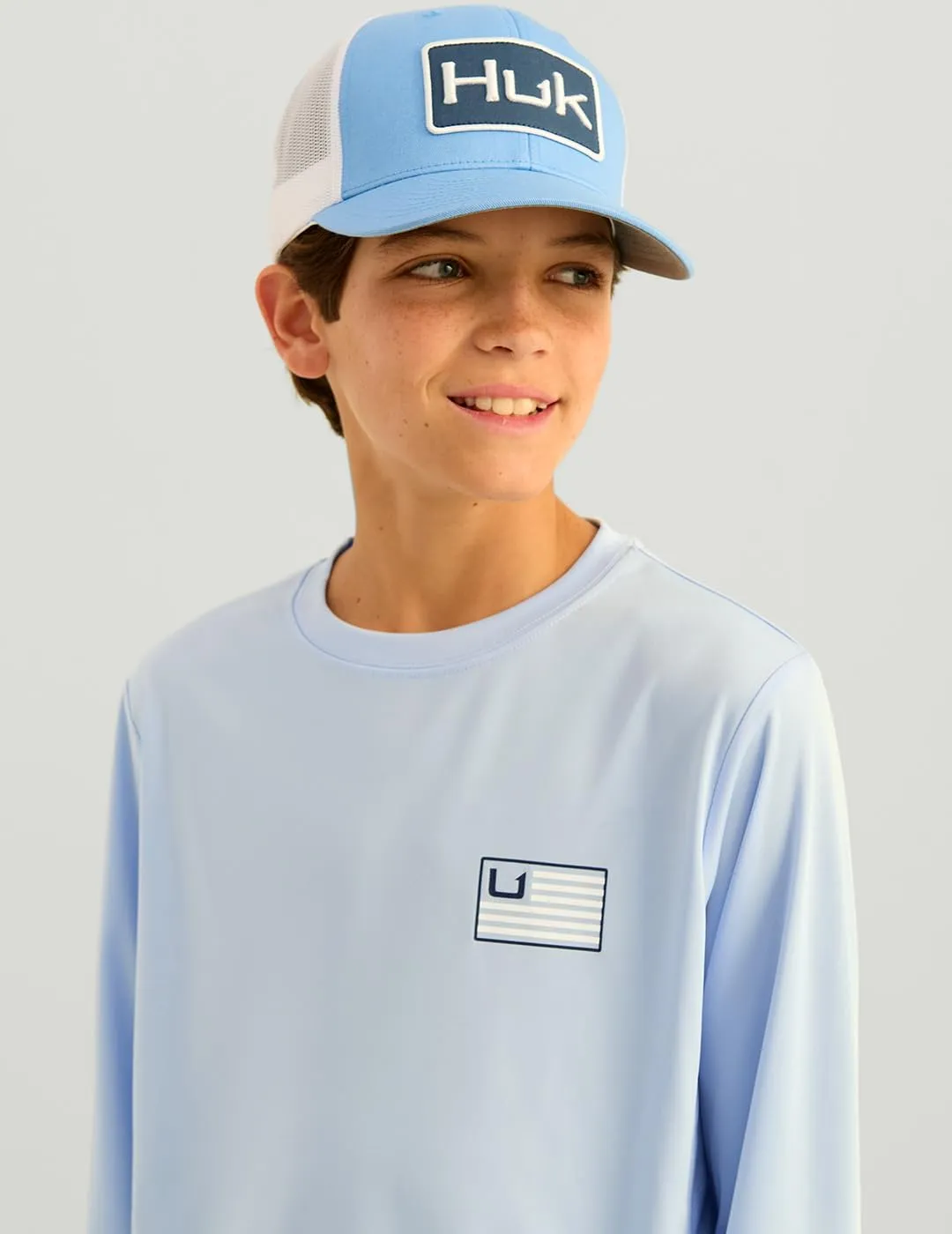 HUK Kids Pursuit Pattern Long Sleeve Shirt, Fishing Shirt for Kids
