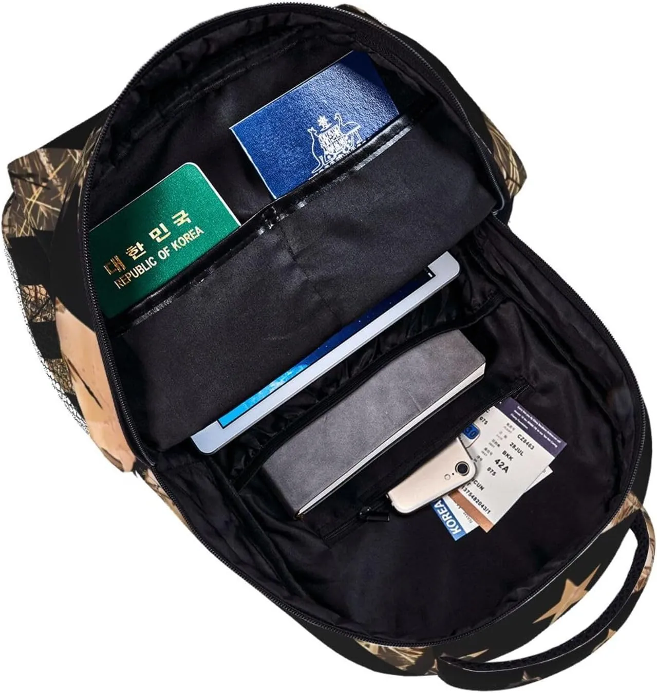 Hunting Camouflage American Flag Backpack Casual Laptop Backpack Double Shoulder Bag Lightweight Backpack For Women Men Travel