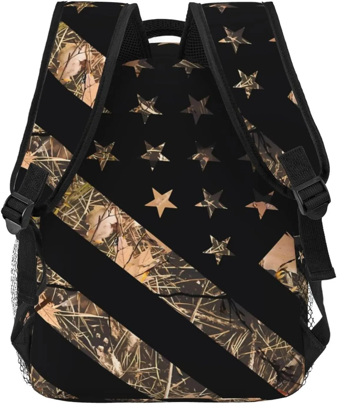 Hunting Camouflage American Flag Backpack Casual Laptop Backpack Double Shoulder Bag Lightweight Backpack For Women Men Travel
