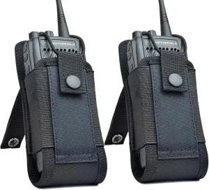 HYS MOLLE Radio Pouch Nylon Case, Tactical Holster Pouch for Duty Belt, Walkie Talkie Radio Holster for Motorola GP328 PRO5150 GP320 GP340 MTX960 RDU4100 RMV2080 Handheld Two Way Radio (Pack of 2)