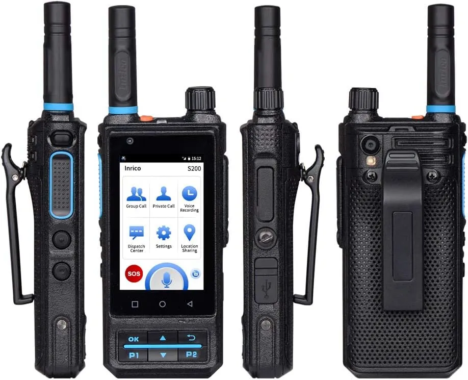 Inrico S200 4G LTE/WCDMA/GSM POC Radio Android 10.0 PTT Network WiFi Walkie Talkie IP67 Waterproof ZELLO Radio with Type C Charger Port