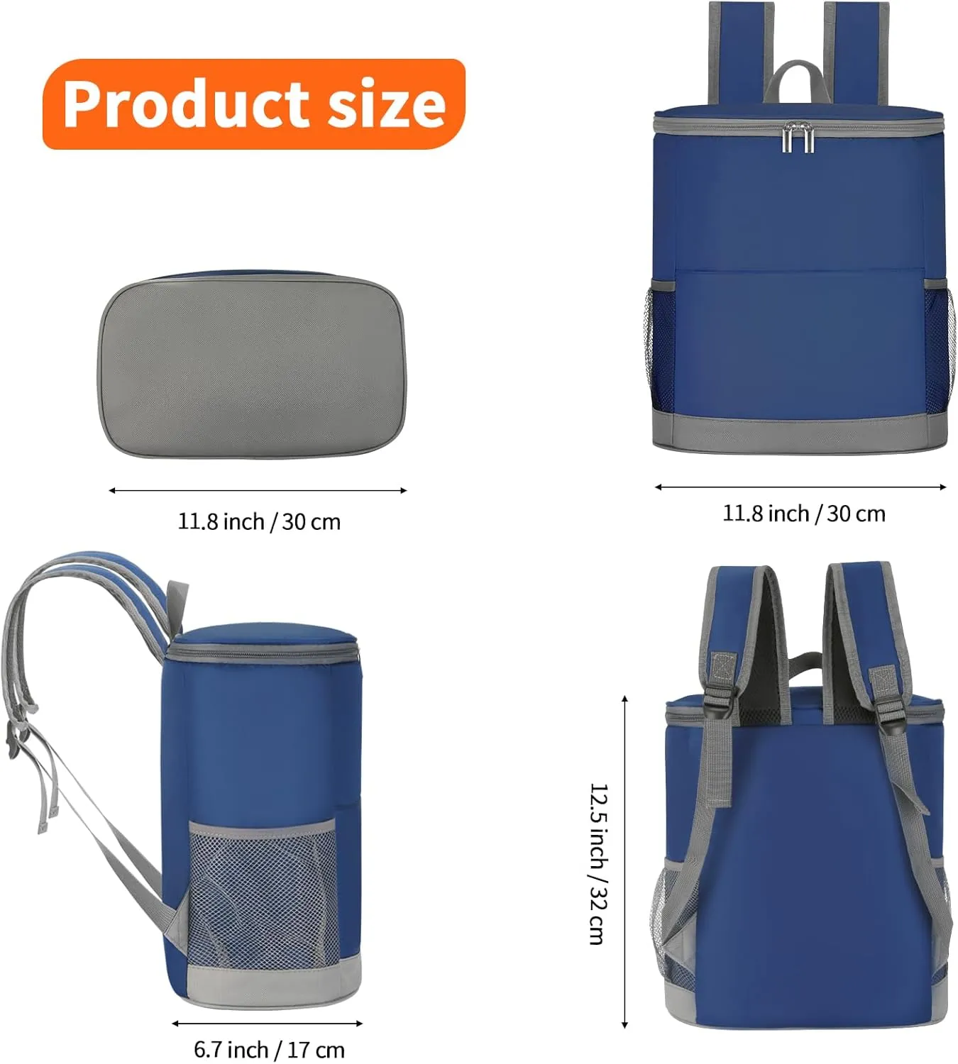 Insulated Cooler Backpack 30 Cans - Leak Proof Beer Backpack Lightweight Cooler Bag for Travel, Camping, Beach, Lunch