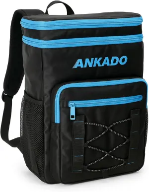 Insulated Cooler Backpack, 36-Can Capacity, Leakproof & Waterproof, Seamless hot Pressing Inside, Lightweight and Durable Design. Perfect for Beach, Camping, Travel (Black)