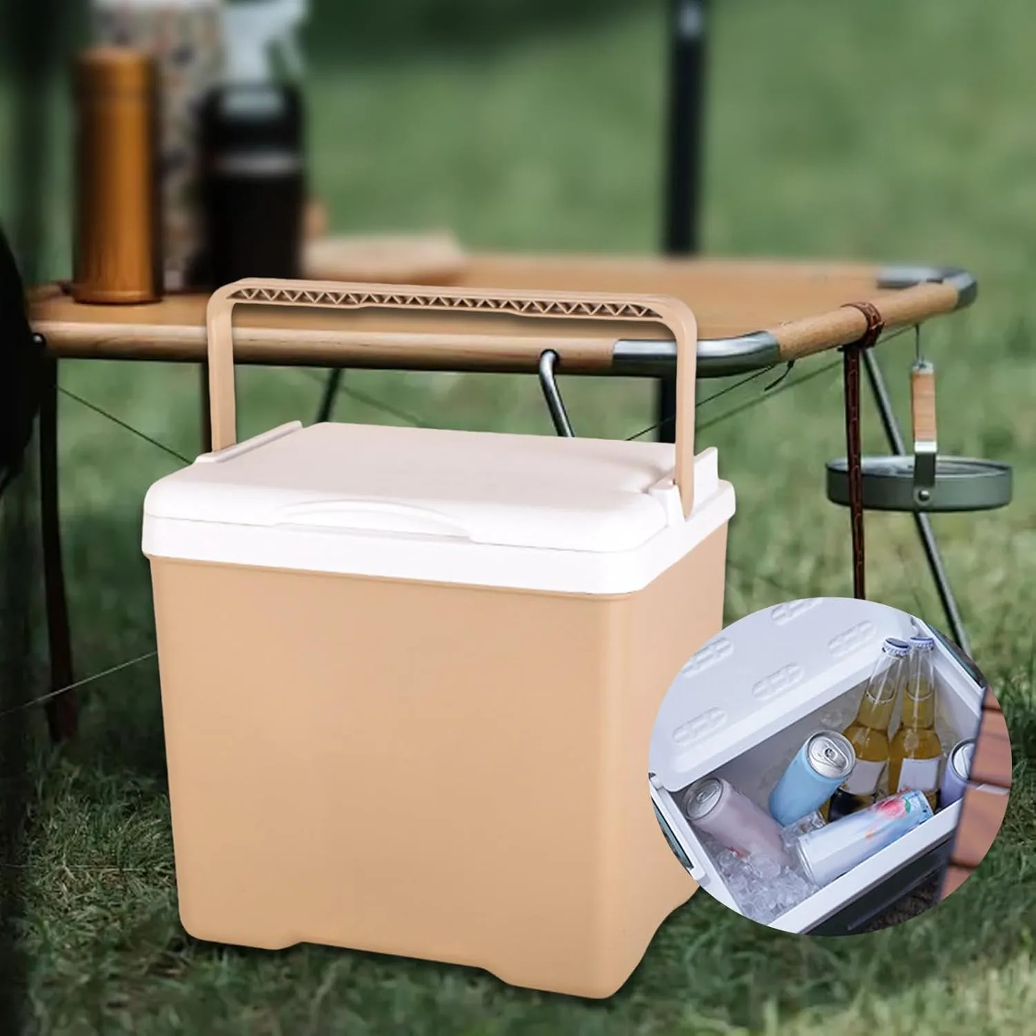 Insulated Cooler Box Cooling Chest Large Capacity Leakproof Ice Retention Cooler Ice Chest for BBQ Party Outdoor Picnic