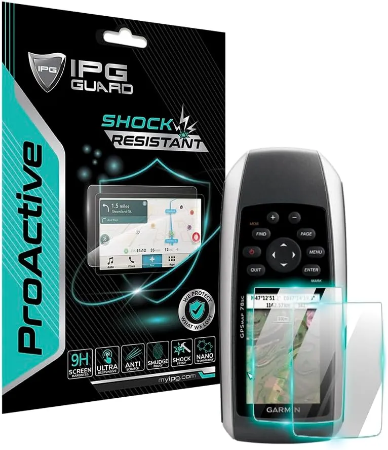 IPG for Garmin GPSMAP 78 78s 78sc Hydrogel Thin or IPG Proactive 9H Nano Screen Protector (2 Units) Invisible Screen Guard - HD Quality/Self-Healing/Bubble -Free for 78sc (Proactive 9H)