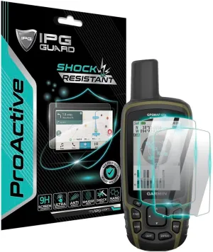 IPG ProActive made for Garmin GPSMAP 65s GPS Handheld Device (2 Units) 9H Hardness Screen Protector Nano Ceramic Film Touch Ultra Responsive High Clarity Anti Scratch Smudge & Shock Proof GPSMAP 65s