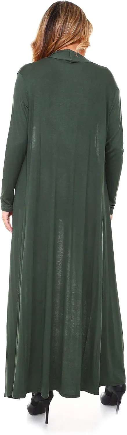 Isaac Liev Maxi Cardigan Duster Sweater – Women's Extra Long Open Front Full Length Lightweight Cardigans Dusters Sweaters