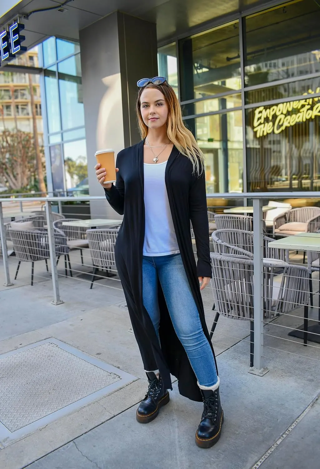 Isaac Liev Maxi Cardigan Duster Sweater – Women's Extra Long Open Front Full Length Lightweight Cardigans Dusters Sweaters