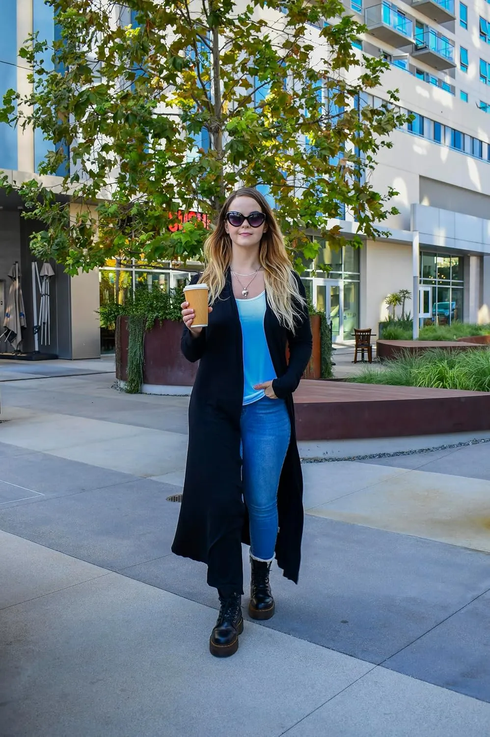 Isaac Liev Maxi Cardigan Duster Sweater – Women's Extra Long Open Front Full Length Lightweight Cardigans Dusters Sweaters