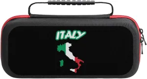 Italy Map Italian Flag Compatible with Switch Carrying Case Hard Travel Tote Bag Holds 20 Game Cartridges & Console