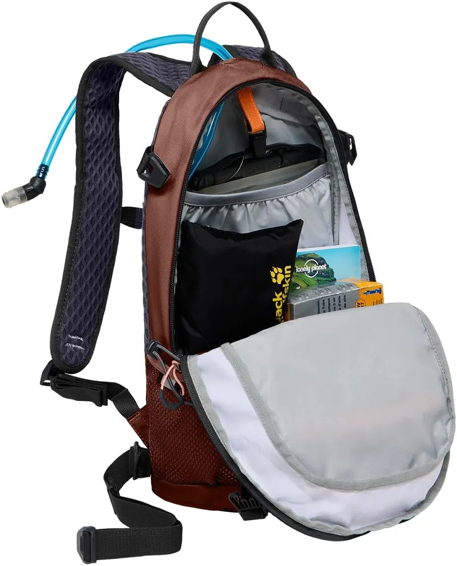Jack Wolfskin Velocity 12L Lightweight Biking Backpack with Rain Cover and Helmet Lashing
