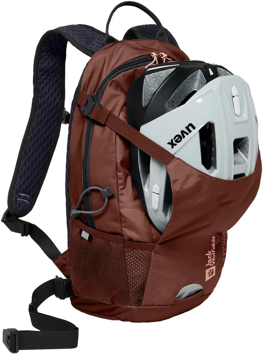 Jack Wolfskin Velocity 12L Lightweight Biking Backpack with Rain Cover and Helmet Lashing