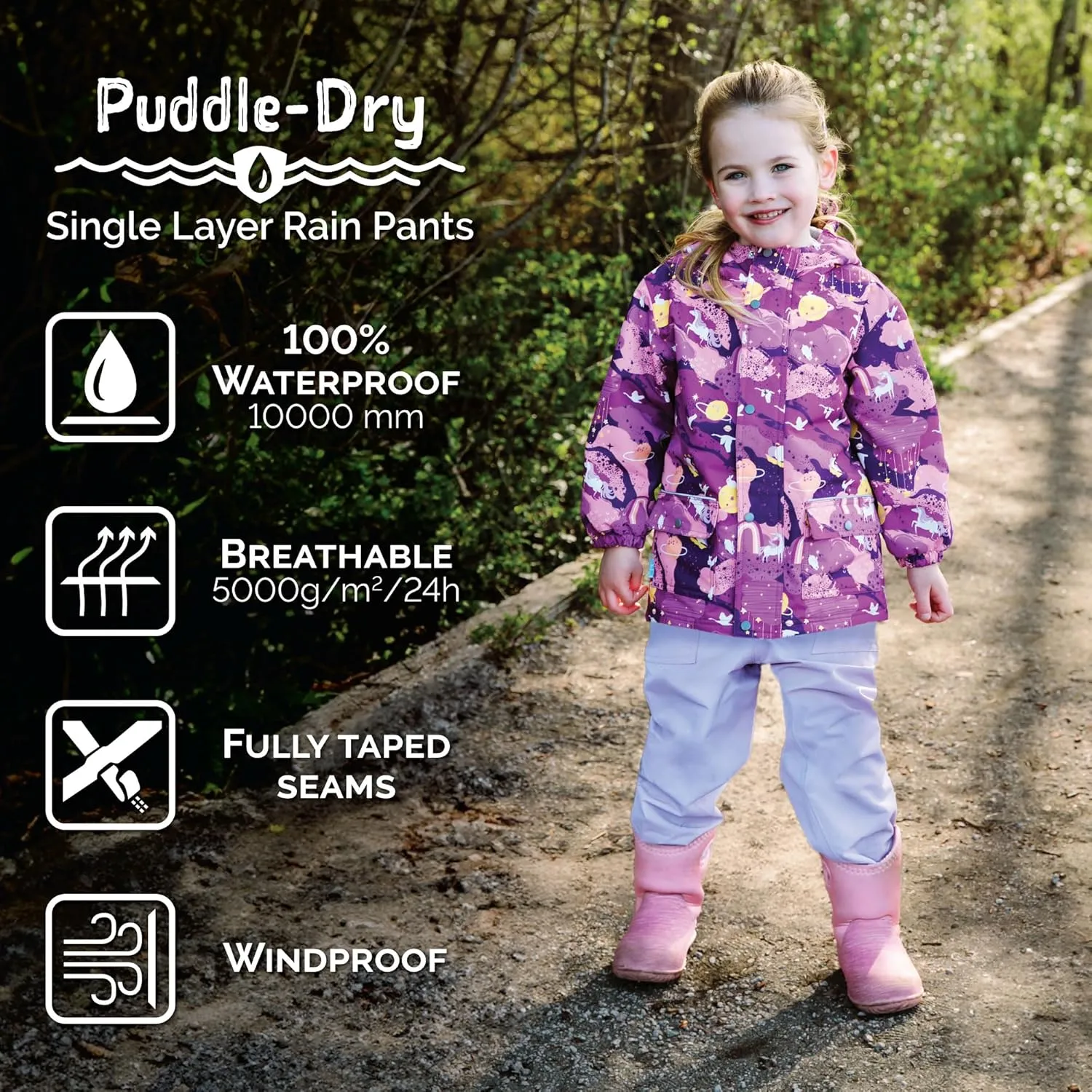 JAN & JUL Waterproof Rain Pants for Toddlers and Kids