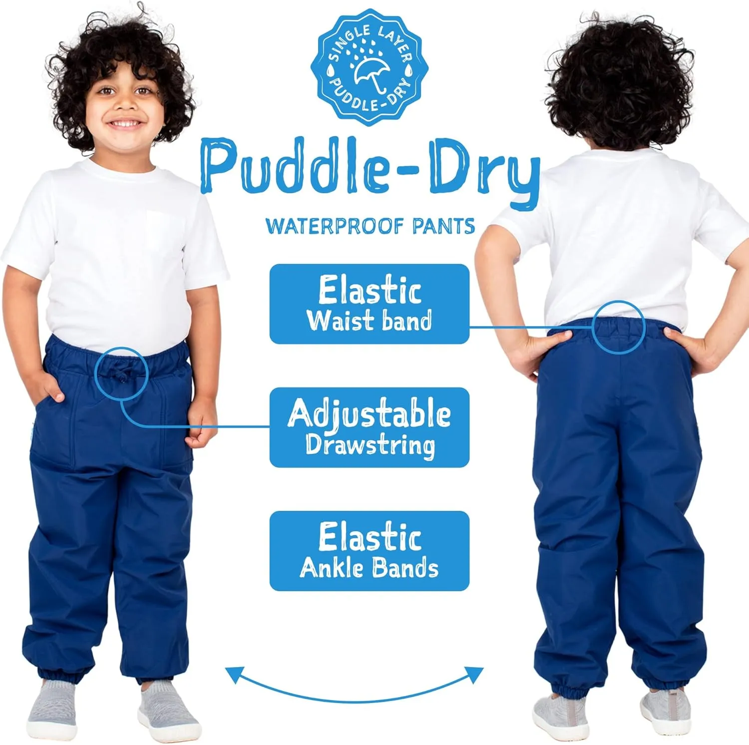 JAN & JUL Waterproof Rain Pants for Toddlers and Kids
