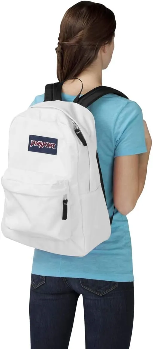JanSport Superbreak Backpack - Durable, Lightweight Premium Backpack, White