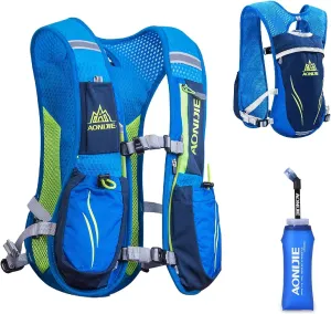 JEELAD Running Hydration Vest Trail Running Backpack BPA-Free Leak-Proof Running Water Bottles for Marathon Biking Hiking Cycling Outdoor