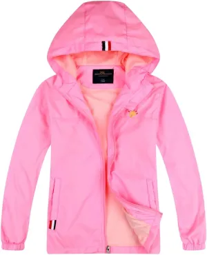 Jingle Bongala Boys Girls Lightweight Breathable Raincoat Waterproof Hooded Rain Jacket Windbreaker Easy to Fold