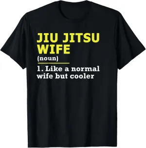 Jiu Jitsu Wife Definition T-Shirt - Women's Black Small Classic Fit Short Sleeve Cotton Polyester Blend T-Shirt
