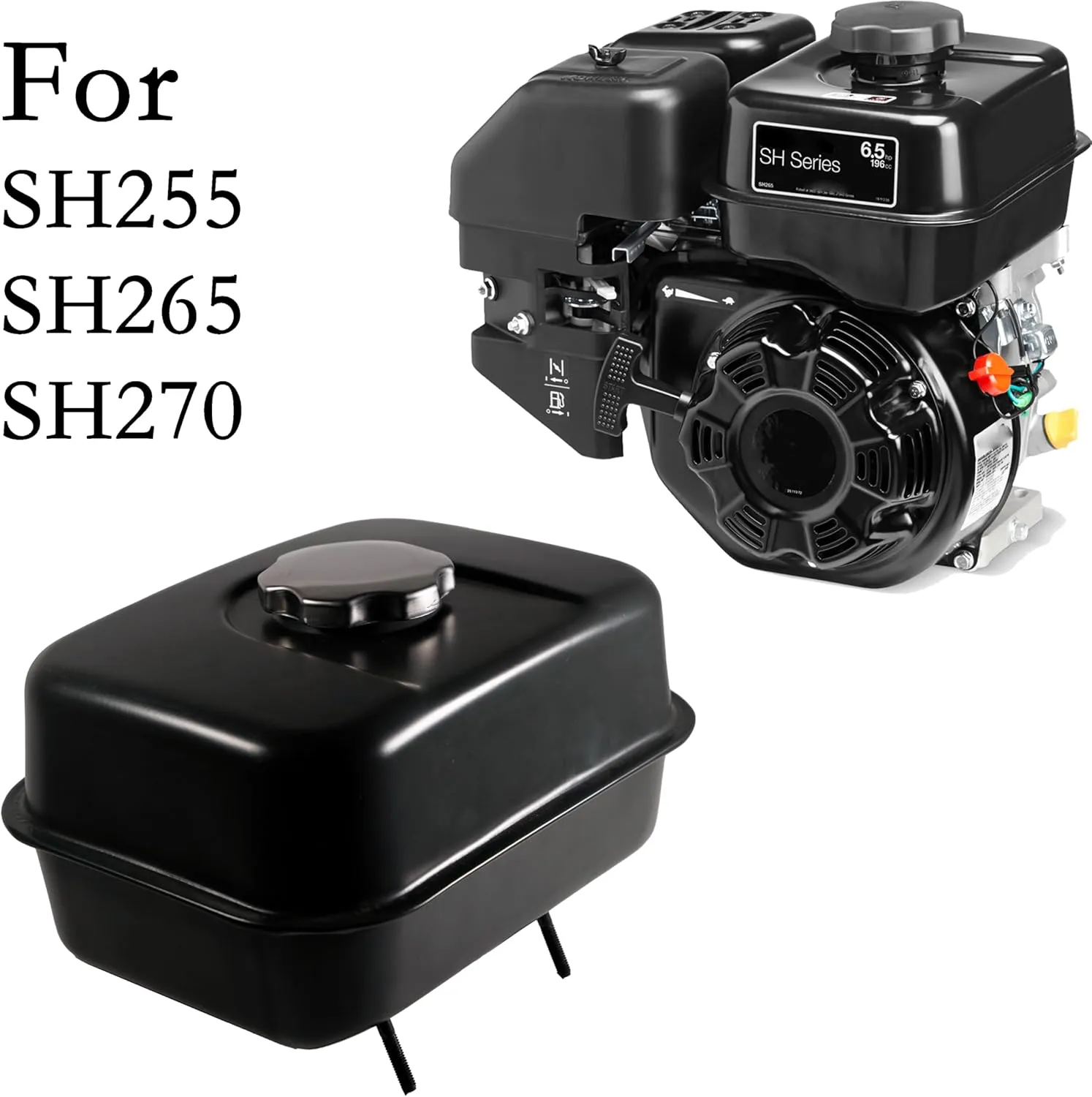 JMCHstore Replacement Gas Fuel Tank for Kohler Command Pro SH255 5.5hp 196cc, SH265 6.5hp 196cc ,SH270 6.5 196cc 18 065 16-S Engine (SH255/SH265/SH270)