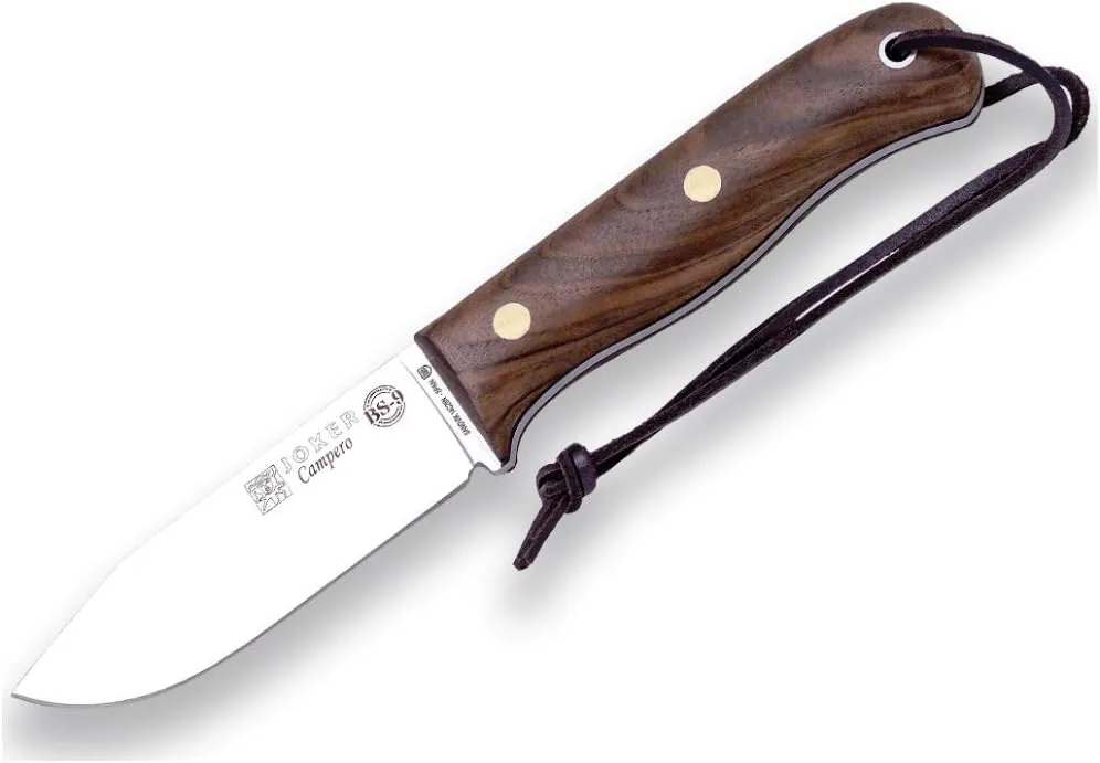 Joker BS9 Campero CN112-P Hunting Knife Walnut Handle 10.5cm Leather Sheath with Flint Fishing Tool Hunting Camping Hiking