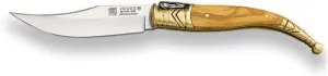 Joker Classic Pocket Knife Pocket Knife Sevillana NO01 with Brass Ferrule, Olive Wood Handle and Blade 3.74 inches, Fishing Tool, Hunting, Camping and Hiking