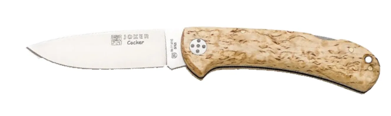 JOKER Cocker Folding Knife- Nl134 Curley birch wood Handle