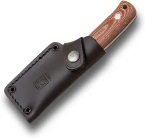 Joker "Erizo TS1 CD81 Sports Survival Knife, Brown Canvas Micarta Handle, 2.95-inch Blade, with Leather Sheath, Includes 550 Paracord. Fishing, Hunting, Camping, and Hiking Tool.