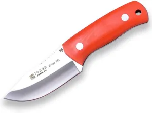Joker "Erizo TS1 CN81-K Skinning Knife, 2.95-inch Blade, Orange Canvas Micarta Handle, Black Kydex Sheath, Fishing, Hunting, Camping, and Hiking Tool.