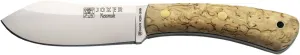 Joker "Nessmuk CL136 Hunting Knife, Birch Handle, 11cm/4.3in Sandvik 14C28N Blade with Flat Grinding, Brown Leather Sheath, Fishing, Hunting, Camping and Hiking Tool