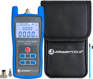 Jonard Tools FPM-50A High Precision Fiber Optic Power Meter (-50 to  26 dBm) with FC/SC/LC Adapters for PC/UPC/APC Connectors with Included Carry Case