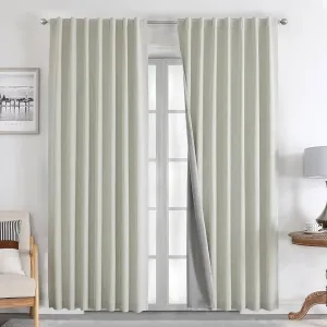 Joydeco Linen Curtains 84 inch Length 2 Panels Set Burg 100% Blackout Long Drapes for Bedroom Living Room Black Out Darkening Curtain Thermal Insulated Back tab Rod Pocket