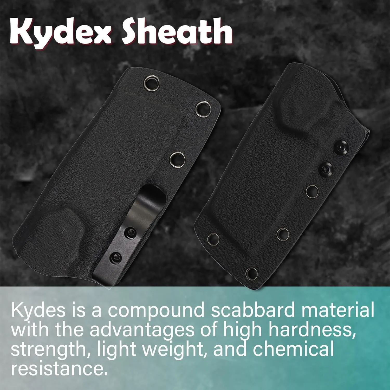 KANSEPT Knives Korvid S Fixed blade Hunting Camping Hiking Knife with 2.9''14C28N Blade Cleaver White G10 Handle, Kydex Sheath for Men Women Everyday Carry G2030A2