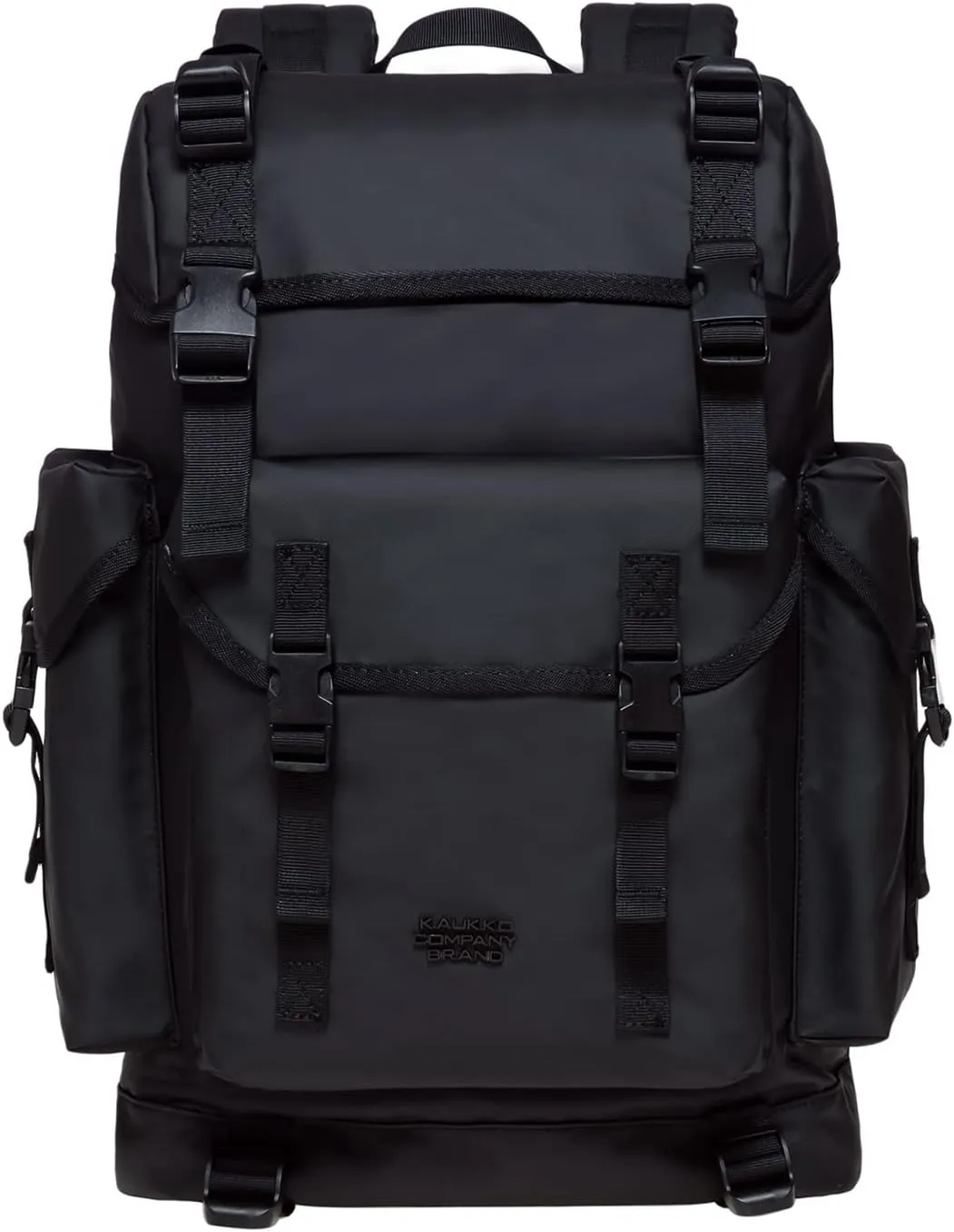 KAUKKO Vintage Casual polyster and Leather Rucksack Backpack(18-LEATHER BLACK)