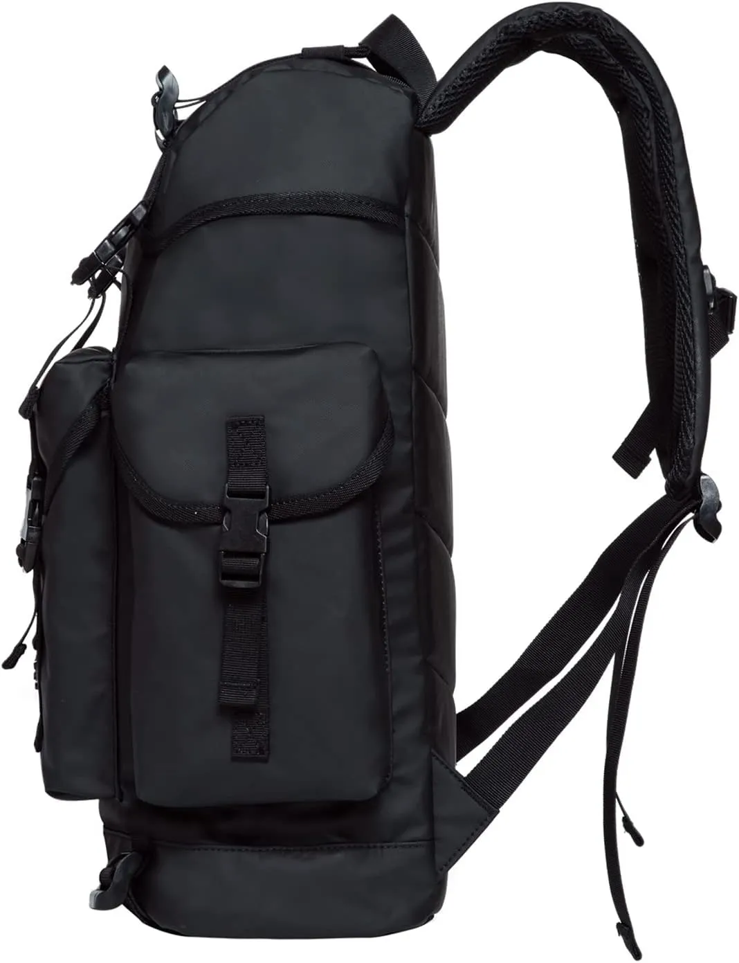 KAUKKO Vintage Casual polyster and Leather Rucksack Backpack(18-LEATHER BLACK)