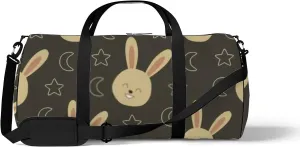 Kawaii Animals Unicorn Cute Bunny Rabbit and Moon Sports Bag Tote Bag Waterproof Gym Bag with Shoulder Strap Zipper 2 Side Pockets for Men and Women, Travel and Storage Shoulder Bag.