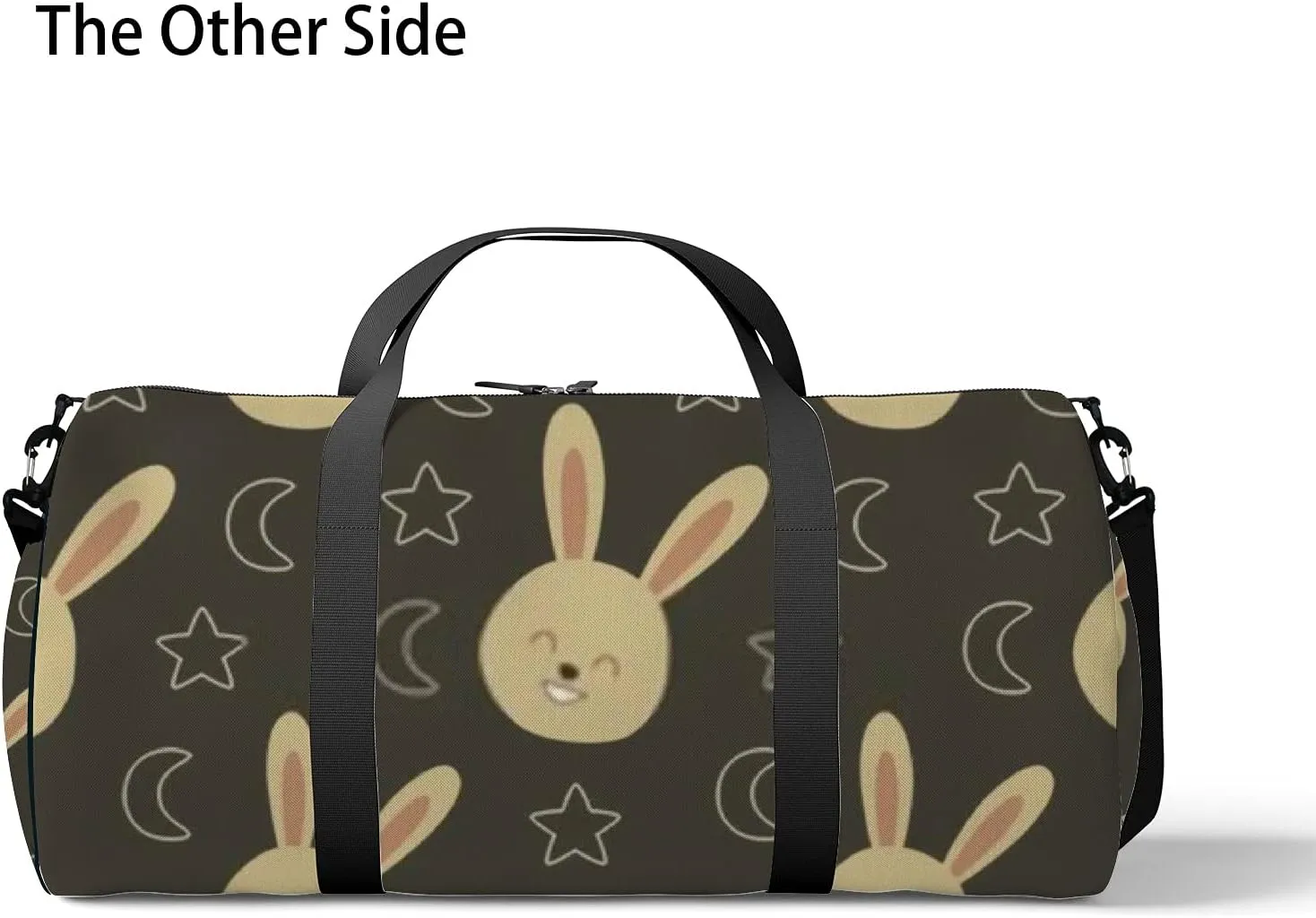 Kawaii Animals Unicorn Cute Bunny Rabbit and Moon Sports Bag Tote Bag Waterproof Gym Bag with Shoulder Strap Zipper 2 Side Pockets for Men and Women, Travel and Storage Shoulder Bag.