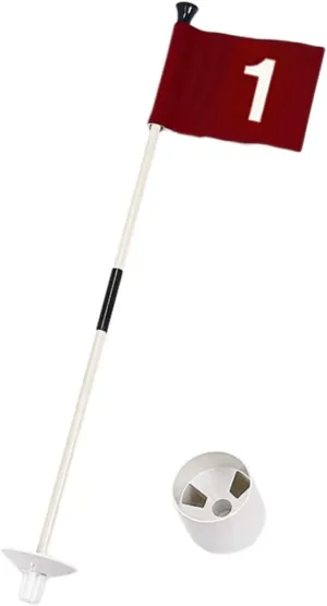 KESYOO 1 Set Golfing Flag Kit with Flagpole Durable Lightweight Court Targeting Flags for Efficient Practice Easy to Install Space Saving Golf Training Equipment